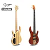 Custom logo 4/5/6 strings 24 frets high grade conjoined neck active electric bass guitar