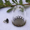 Transparent Hemisphere Glass Ball Cover with Bell-Shaped Tray Setting For Jewelry DIY 25*38mm