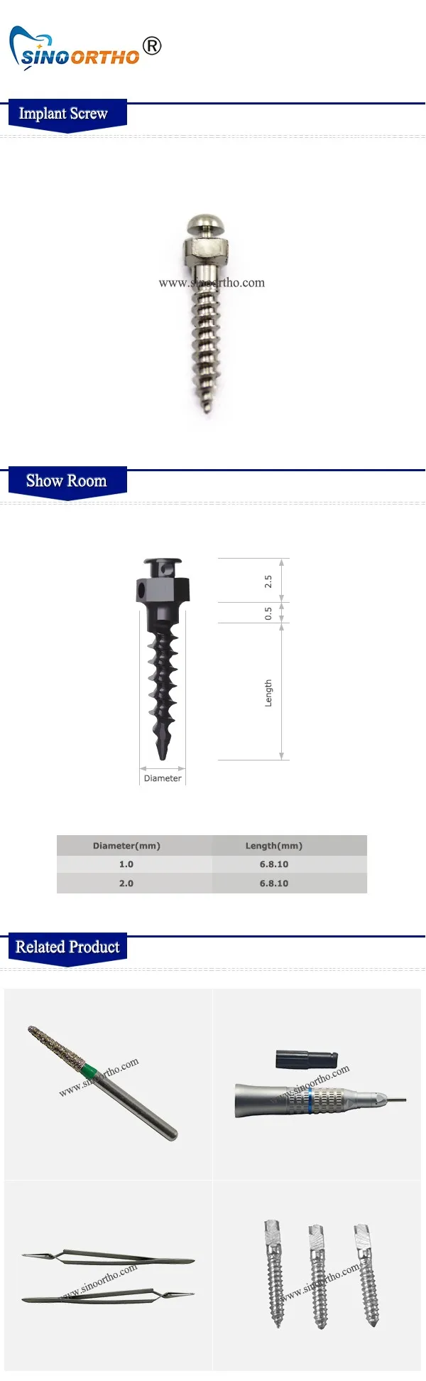 Sino Ortho Orthodontic Dental Implants Suppliers Mini Screws Buy