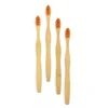 Natural Bean Waxed Handle Small Brush Head Stripe Color Bristles Bamboo Toothbrush