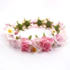 Unique pink rose flower crown headband chic flower garland for wedding