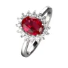 US Jewels Customized Stone White Gold Plating Silver 925 Wedding Ring for Women