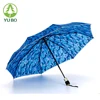 3 Fold unique EVA handle Auto Open And Close Umbrella with roll print