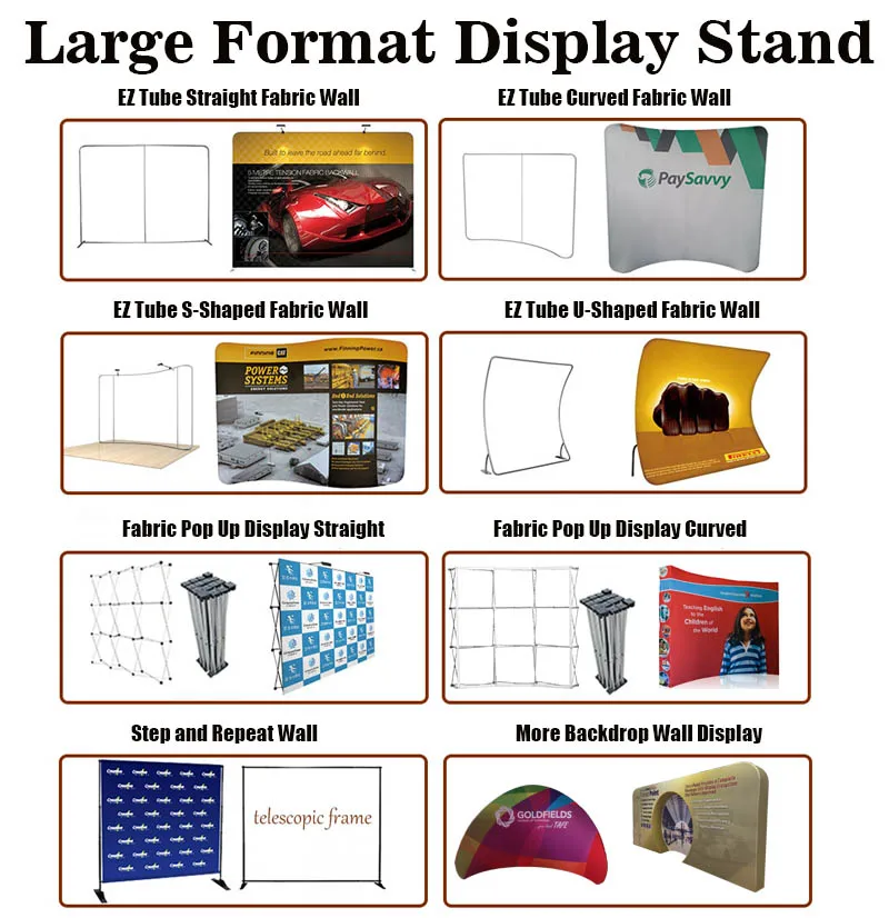 Adjustable Pole Banner Display 8x8ft Backdrop Banner Media Wall