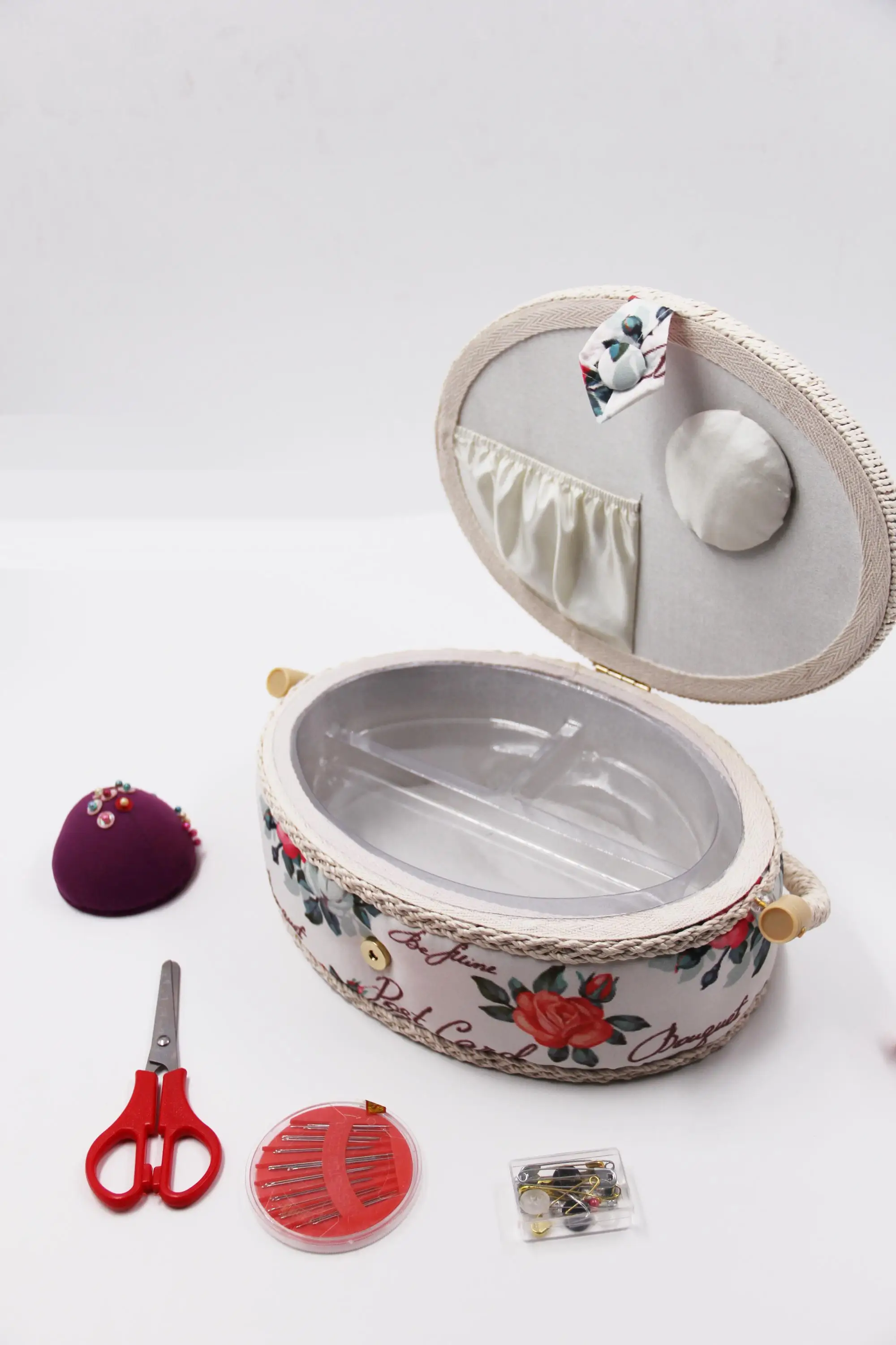 手工艺织物针线盒缝纫工具包篮子