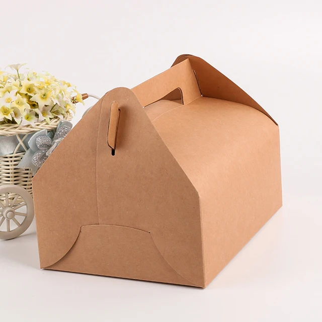 Disposable Kraft Paper Lunch Box Takeaway Food Salad Packaging Box ...