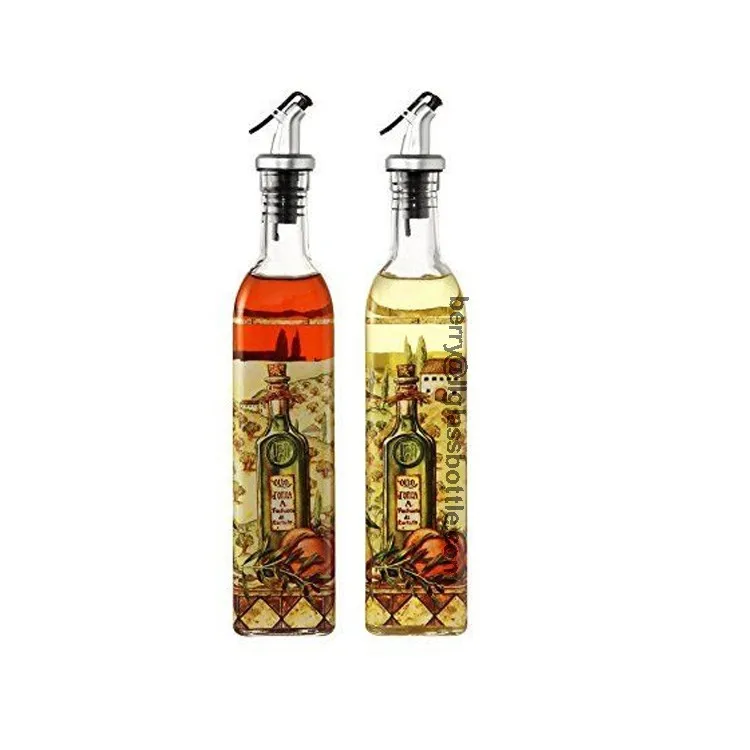 Olive Oil Dispenser Bottle 17oz Glass Olive Oil Bottles With Easy Pour
