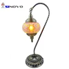 SINOVO creative handmade ottoman style classic wood base table lamp wooden material with glass mosaic lampshade