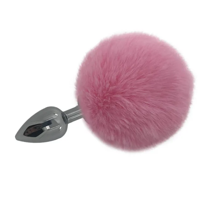 Hotselling Anal Toy Multi Color Rabbit Tail Plush Furry Fuzzy Butt Plug Metal Anal Plug Buy