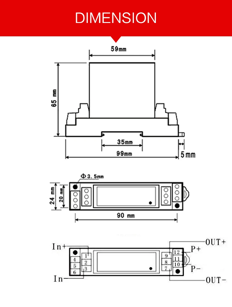 Jxda4u Ac Dc Voltage Transmitter 01000v Isolated Ac Dc
