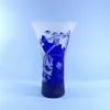 Chinese handmade cobalt blue colored embossing glass flower vase