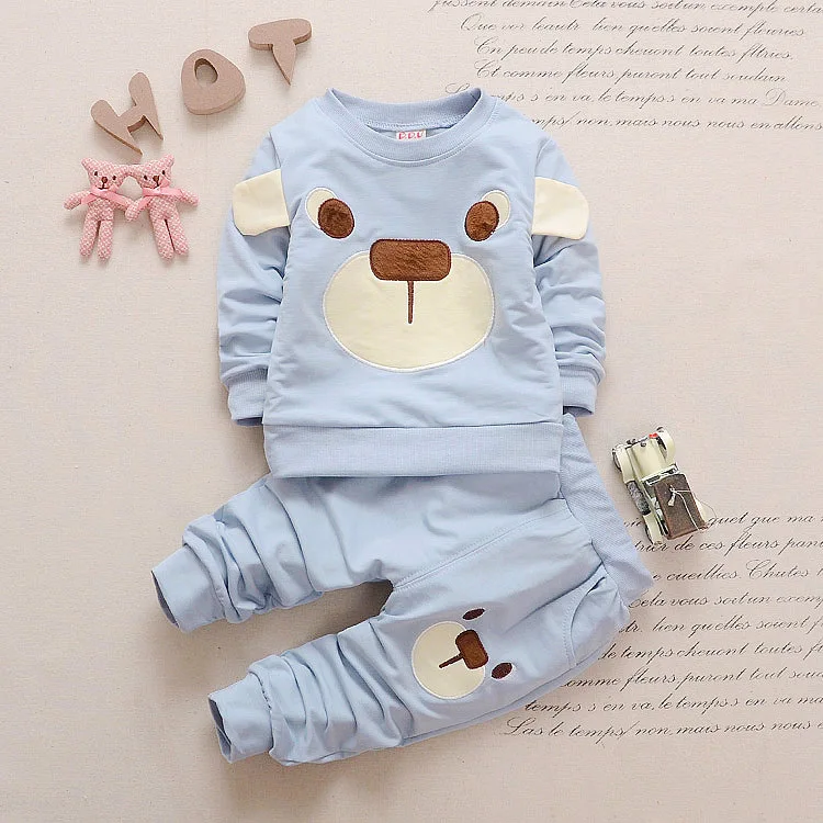 Hot Sale Spring Autumn Embroidered Bear Children Clothing Set Products ...