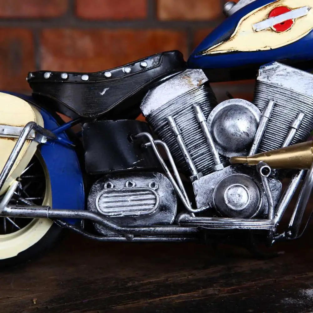 Old Style Metal Motorcycle Model For Desk Decor Metal Crafts Collection