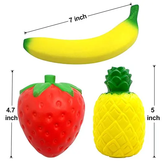 China Factory Wholesale DIY Game Toys Squishy Peach/Lemon/Strawberry Customized Package Squishy Fruit Set