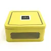 Food grade custom printed square airtight tin gift packaging box with PVC window