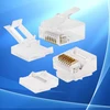 Hot selling networking Transparent crystal head rj45 cat6 connector RJ45 8p8c plug with 2 parts