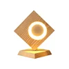 Modern decorative wood moon photo frame led usb charging port desk lamp indoor bedside portable mini table light