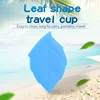 Fashionable space saving leaf cup durable outside sport portable toothbrush cup food grade silicone FDA, LFGB, PVC/BVP free