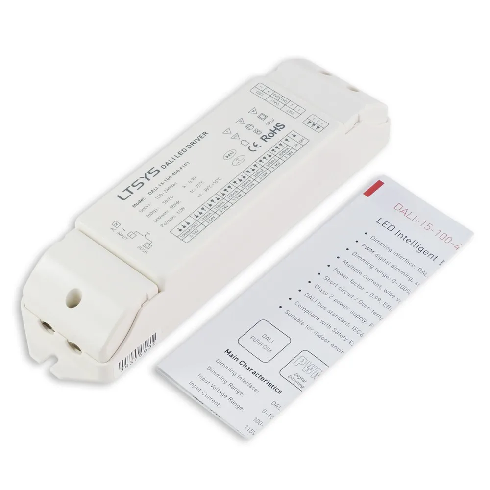 Constant Current Push Dim 3-15w AC100-240V dimming DALI-15-100-400-F1P1 led power supply