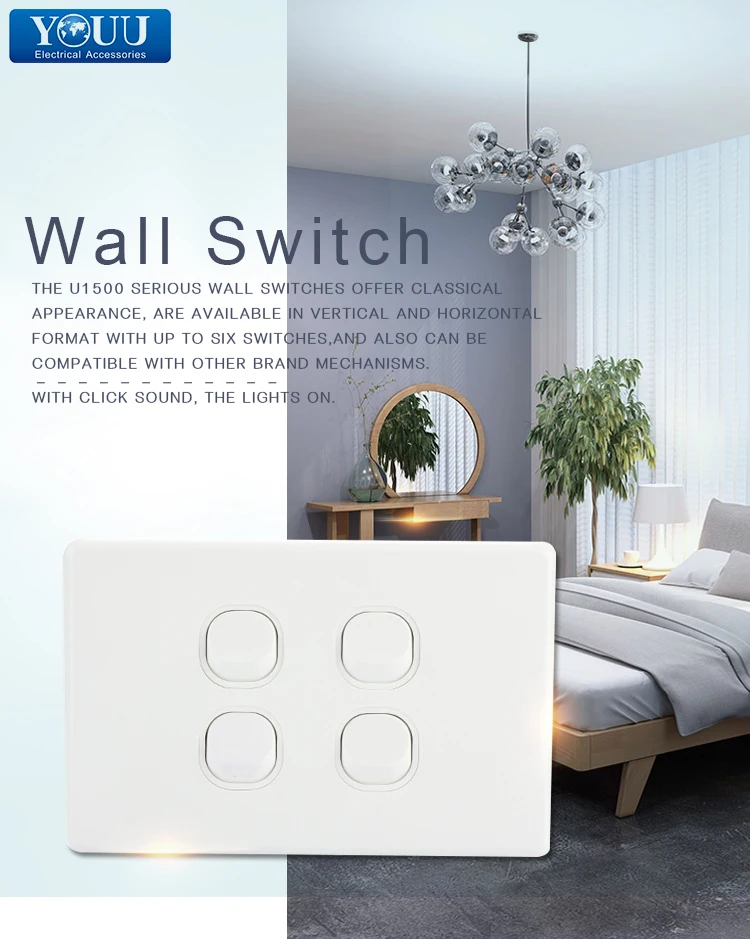 Good Quality 250v U1504 Saa Certification Electrical Socket Wall 4 Gang Lighting Switch Buy 4 Gang Lighting Switch Socket Wall Switch Wall Switch Product On Alibaba Com