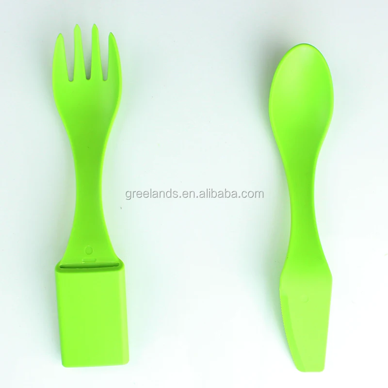 Food Plastic Salad Fork And Spoon Flatware Set Salad Clamp,4 In 1