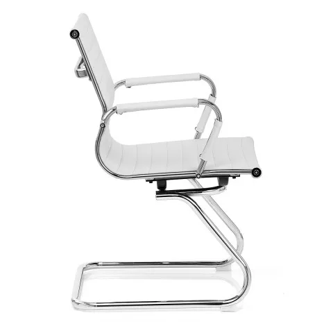 no wheel PU leather bow metal frame meeting conference room computer chair