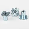 1/4, 5/16, 3/8 Threaded Steel galvanized insert tee nuts with prongs