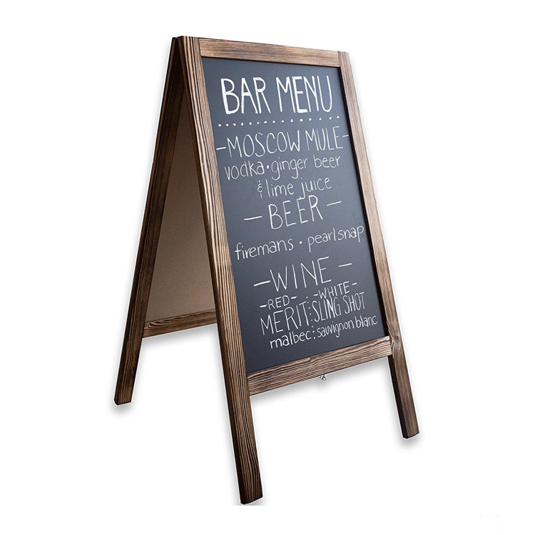 Set Of 2 Tabletop Double Sided Chalkboard Display Sign / Placeholder