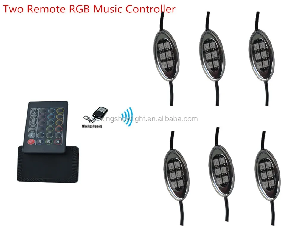 18 Color 5050 RGB SMD Led Pod's automobiles & motorcycle Body 6pc Led Lighting Kit with 200w two music controller