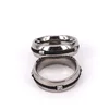 Unique top design titanium wedding band ring Men's black Stainless Steel Wire Chain Inlay Band Ring