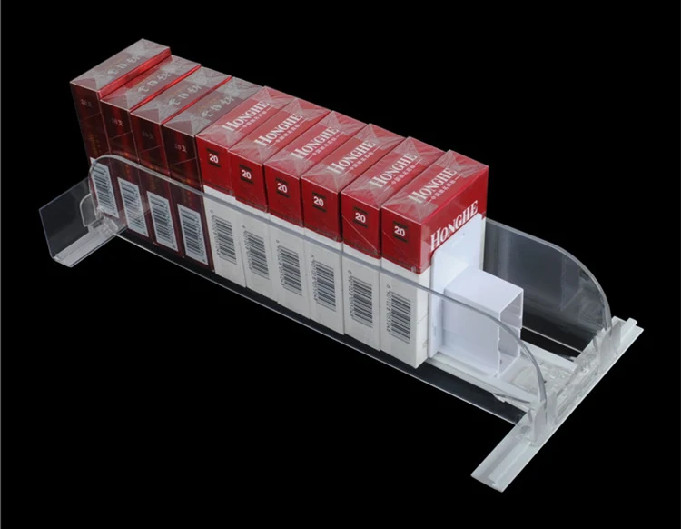 2019 White Acrylic Divider Spring Loaded Product Shelf Pusher System