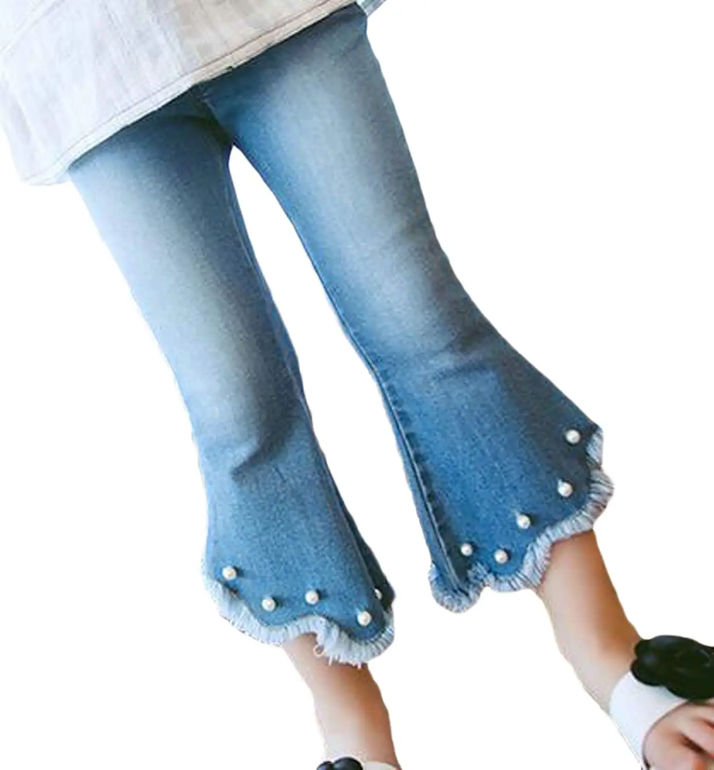 AliveGOT Toddler Kid Girls Denim Jeans Bell Bottom Flare Pants Leggings Trousers