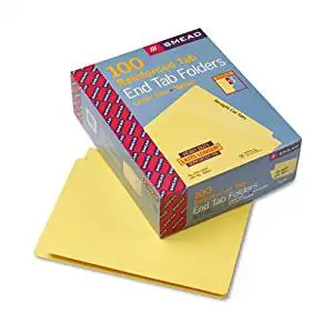 Smead : Colored File Folders, Straight Cut, Reinforced End Tab, Letter, Yellow, 100/Box -:- Sold as 2 Packs of - 1 - / - Total of 2 Each