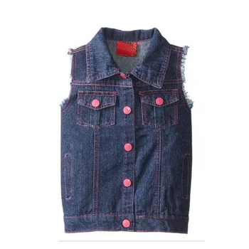 black blue jean vest