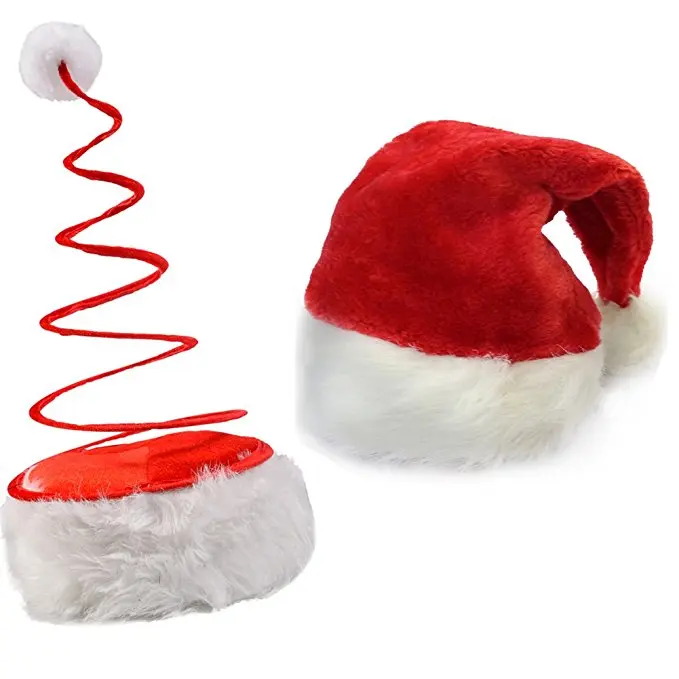 Wholesale Hot Sale Promotional Custom Velvet Red Christmas Santa Hat For Gifts