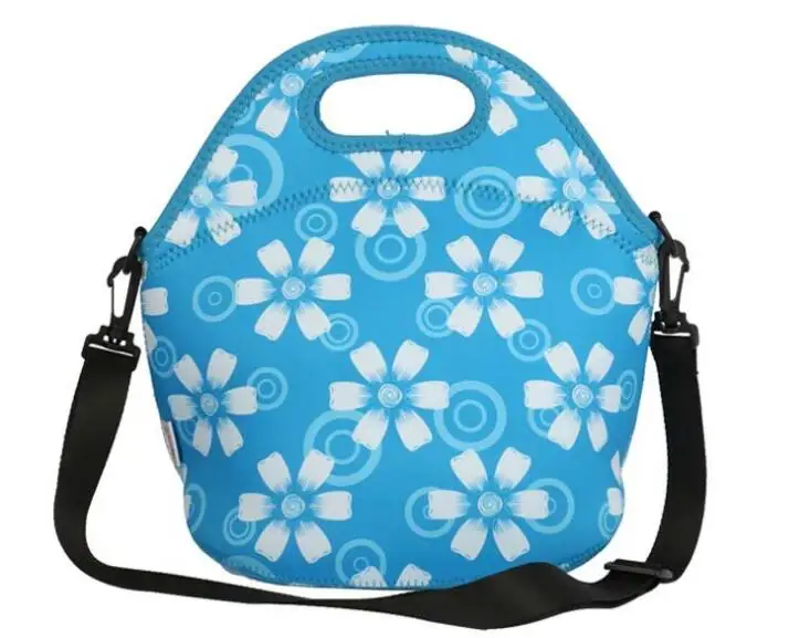 neoprene lunch bag with shoulder strap