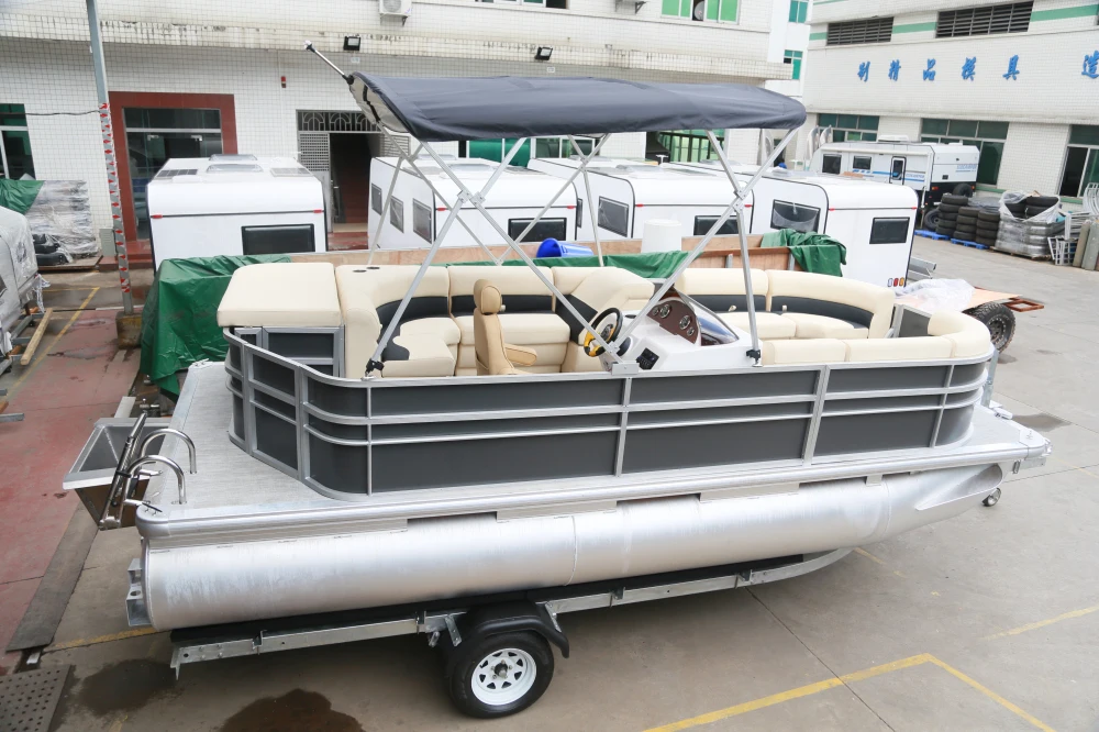 19ft Aluminum Pontoon Boat With Furniture From Manufacturer For Sale