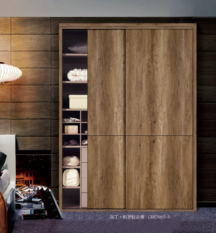 wholesale modern design dustproof sliding door clothing wardrobe