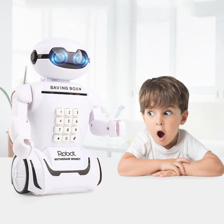 Multi Function Robot Piggy Bank Desk Lamp Code Money Box For