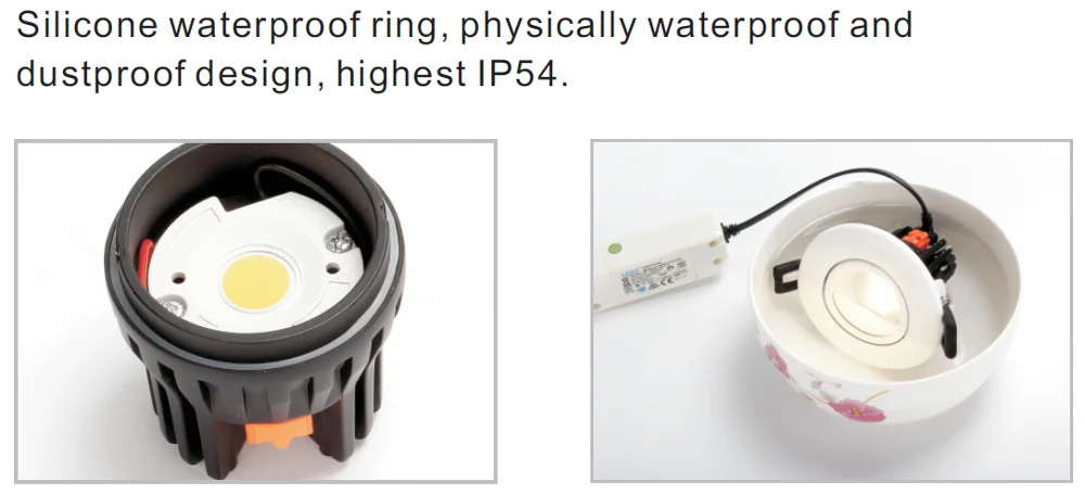 No flicker soft lighting 7w triac/dali/1-10v dimmable downlight