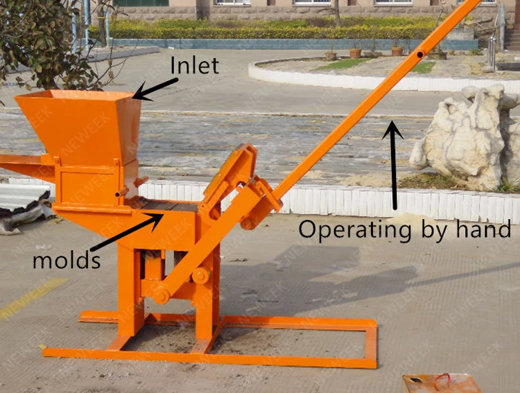 NEWEEK manual block eco hollow clay brick making machine small