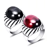 Fashion Vintage Stainless Steel with Big Stone Power Ring Jewelry for Men