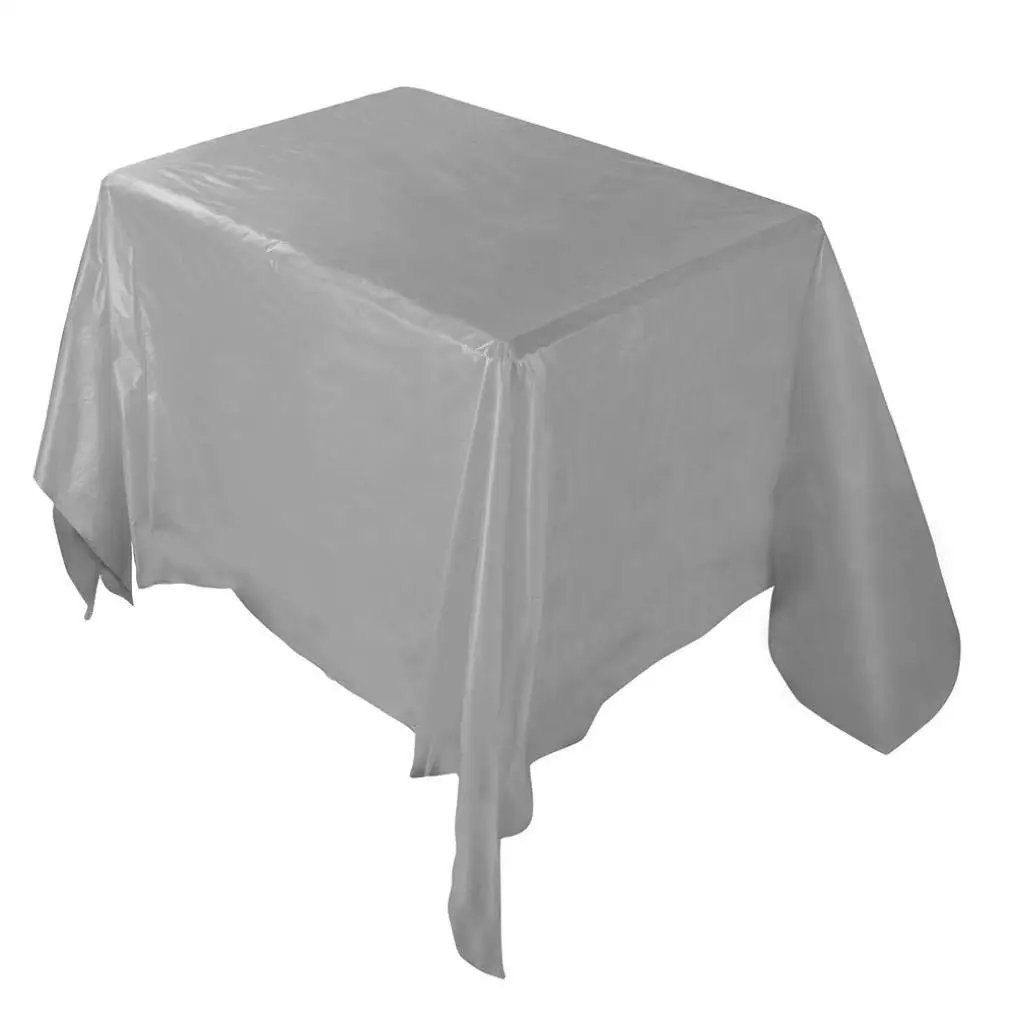 Disposable tablecloths Plastic Tablecovers Vibola Waterproof Oilproof TableClothTable Cloth Cover Party Catering Events Tableware for Outdoor Use (Gray, 137x274cm)