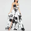 Summer Floral Maxi Dress Backless Boho Chic Women's Beach Dress Black Spaghetti Holiday Sexy Female Casual Long Dresses