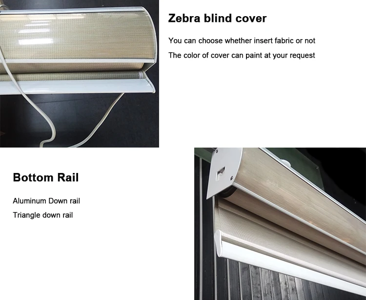 Electric blackout zebra blind motorized zebra roller blinds