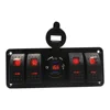 5 Gang 12V/24V Rocker Switch for Car Marine Boat Circuit Breakers Overload Protected LED Light Rocker Switch Panel Circuit