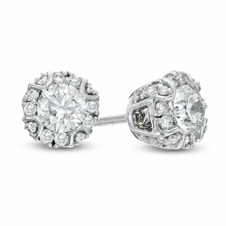 Fashion Cheap Wholesale Sterling Silver Cz White Stone Stud Earrings Buy Stud Earrings,Silver