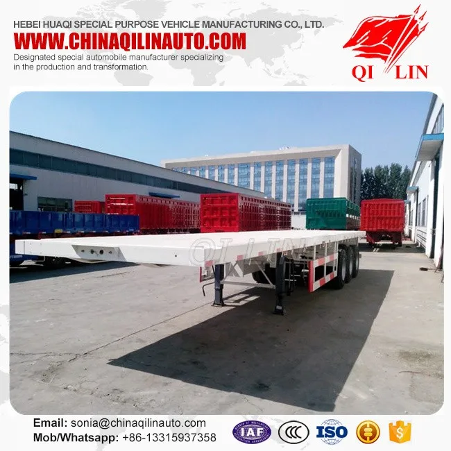 40feet flatbed trailer,3 axle semi trailer with 315/80R22.5 tyre