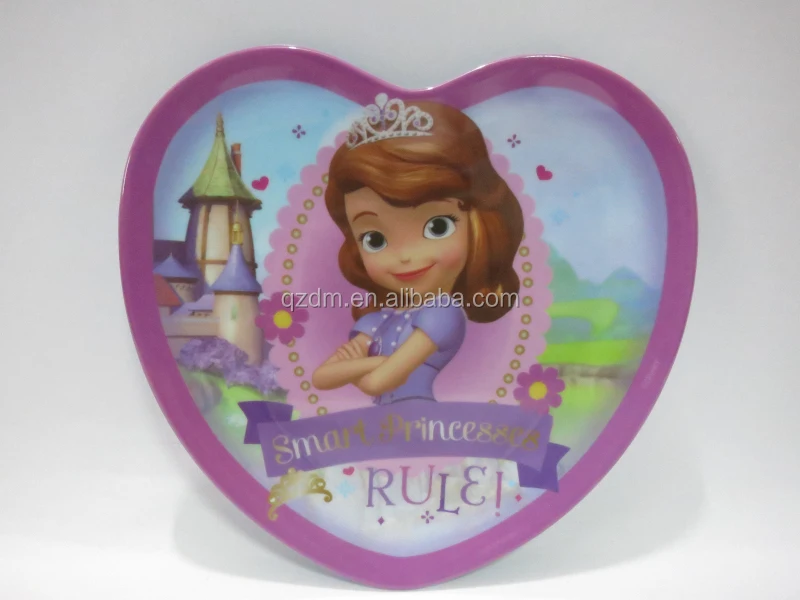 Heart Shape Melamine Kids Dinner Plate