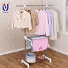 Portable moving steel racks for garment clothes in bedroom